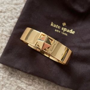 KATE SPADE Gold Stud Twist Lock Bangle Bracelet